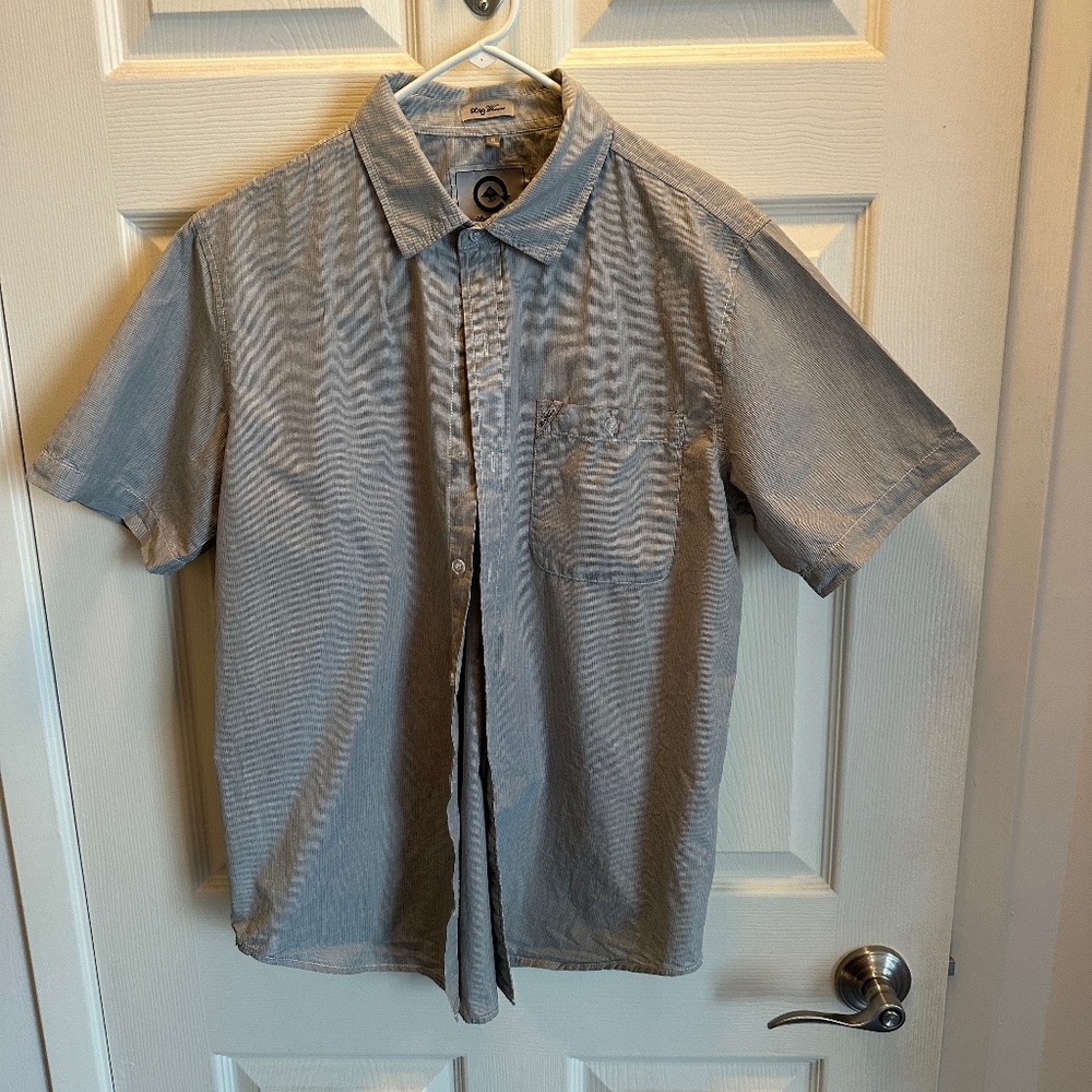 Lrg vintage short sleeve button-up - M - "Children Vision" Woven